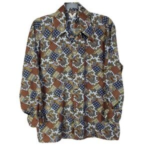 Vintage Golden‎ Vee paisley button down size Medium